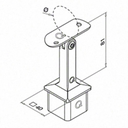 SL4718R - Square Line Adjustable Handrail Bracket for Round Tube