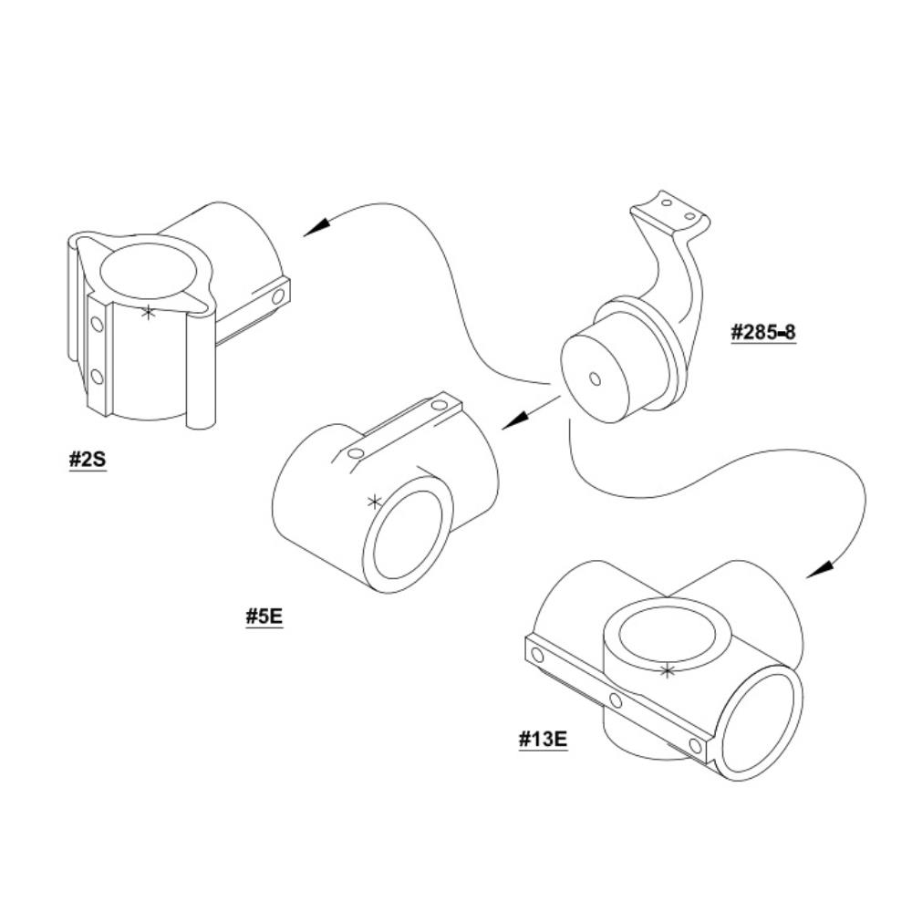 285 - Adjustable Handrail Bracket for Use with Speedrail Fittings