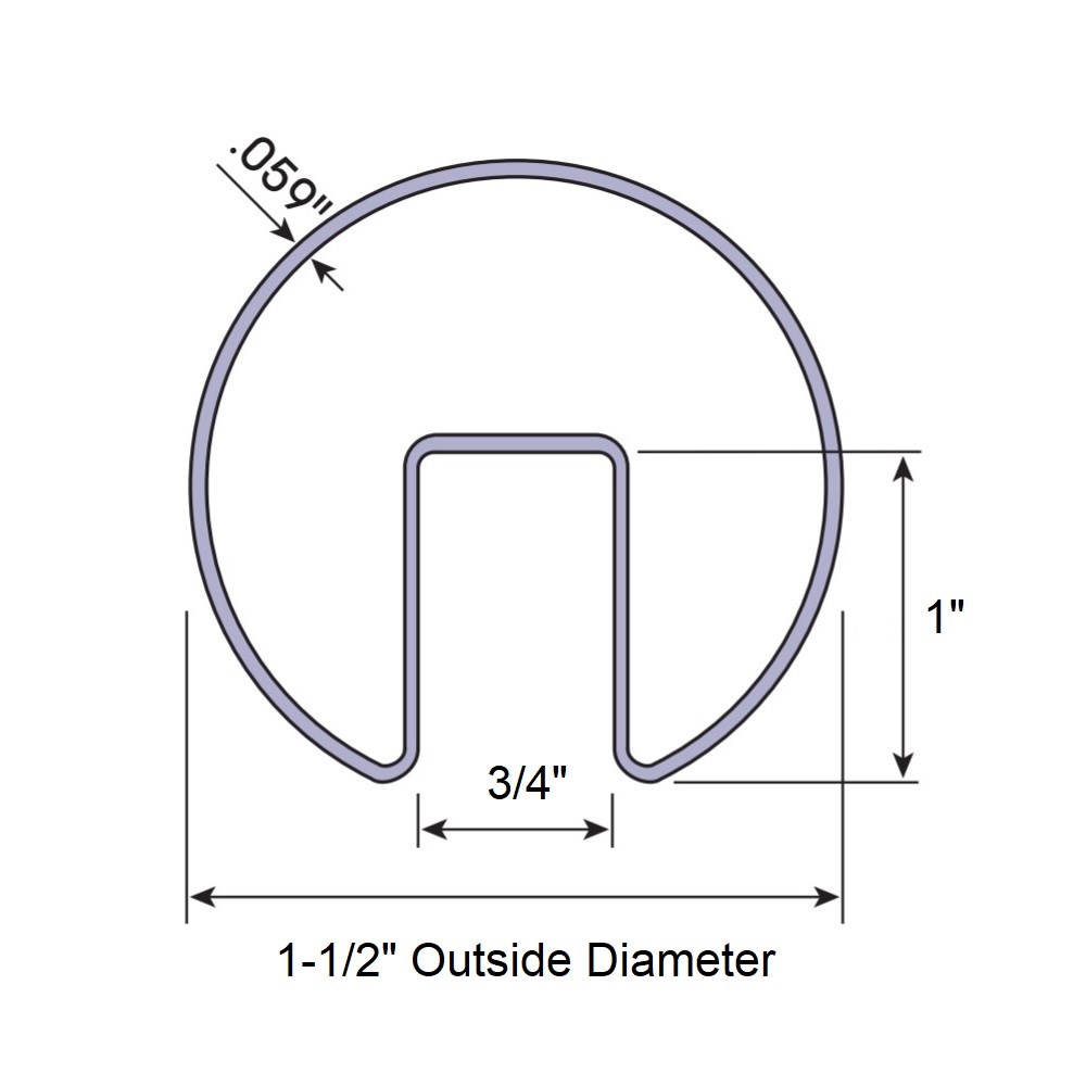 A111U - SPECIAL ORDER: 1-1/2 OD" x 0.59" Wall Thickness Channel Tubing