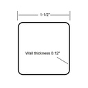 C12124 - 1-1/2" Square x  0.12" Wall Thickness Tubing