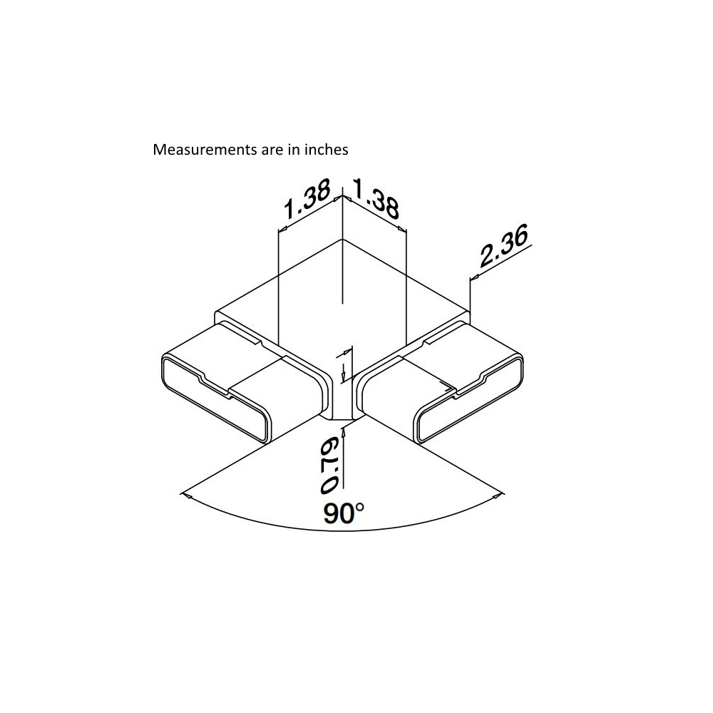 RL4301 - Rectangular Line Flush 90 degree Angle