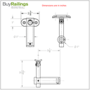 309PF - Adjustable Side Mount Bracket for Square Posts