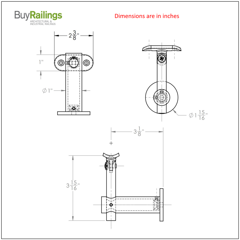 309 - Adjustable Wall Mount Bracket