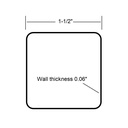 C12122 - 1-1/2" Square x  0.06" Wall Thickness Tubing