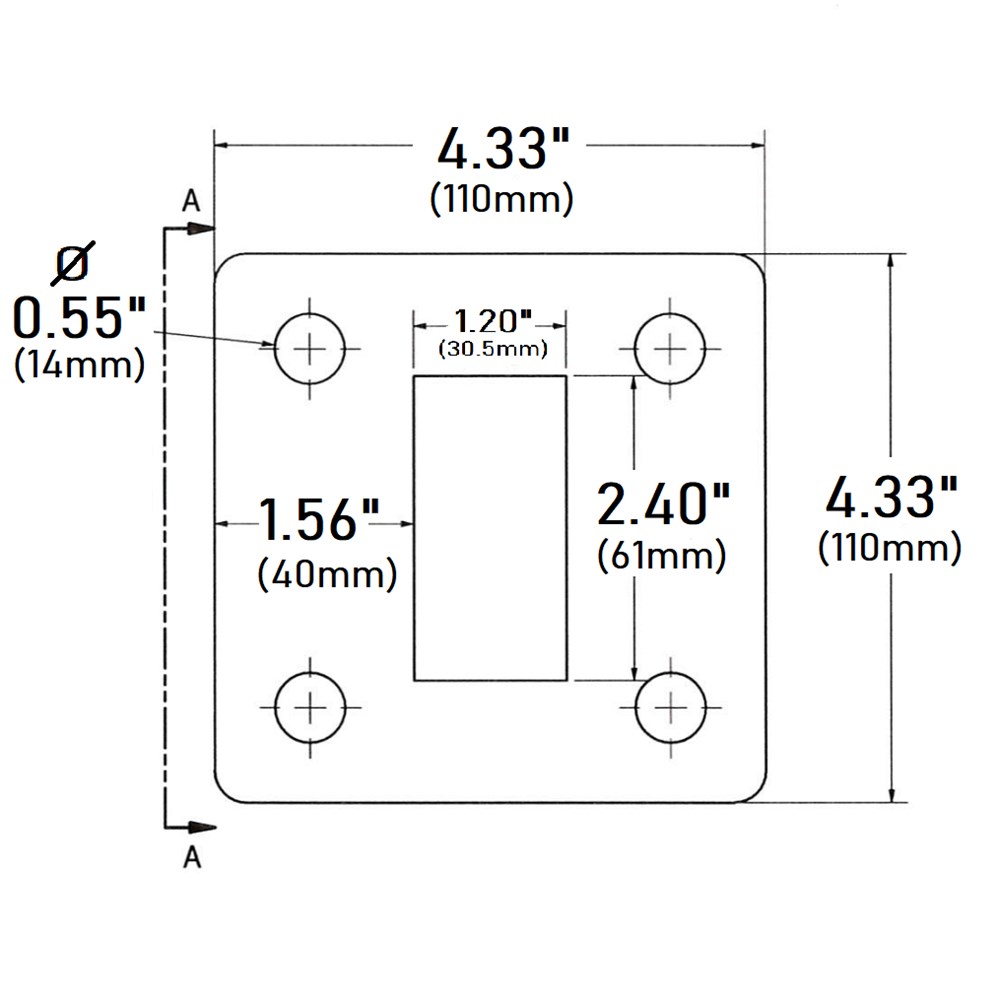 594 - Welding  Flange for Rectangular Tubing