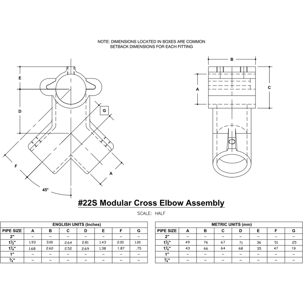 22S - Mod. Cross Elbow Assembly