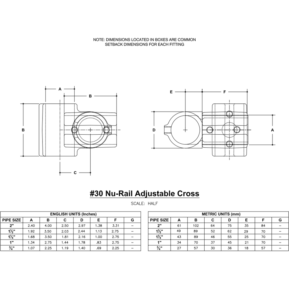 30 - Nu-Rail Adj. Cross