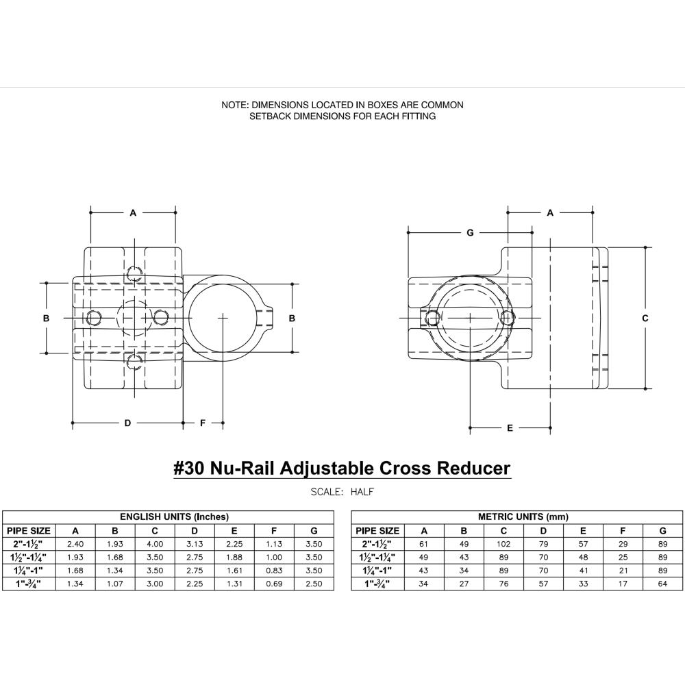 30 - Nu-Rail Adj. Cross