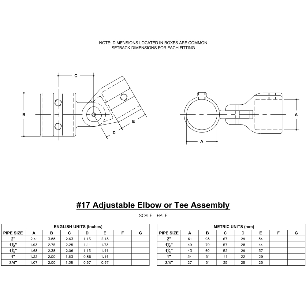 17 - Adj. Elbow or Tee Assembly