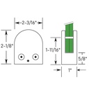 Glass Grip  - Flat Surface Mount (Accepts 1/4" to 3/8" Glass) - Clear Coat Brass