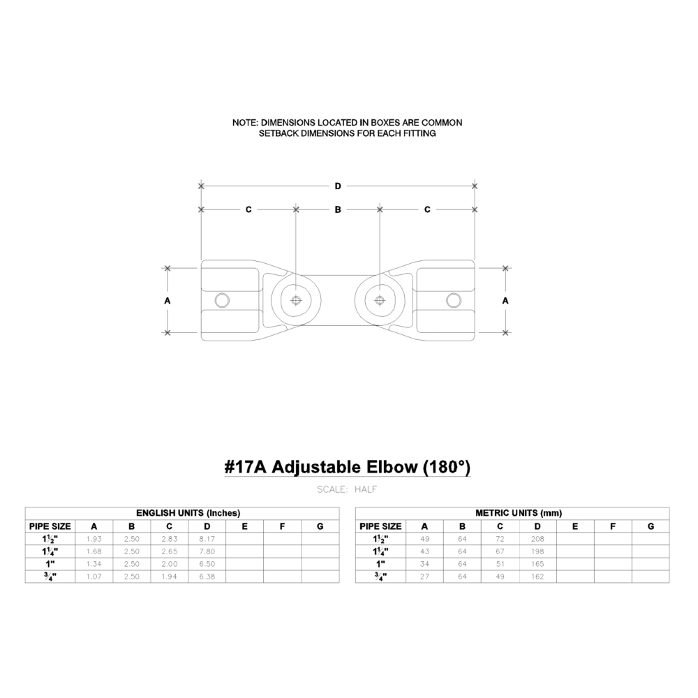 17A - Adjustable Elbow 180 Degrees