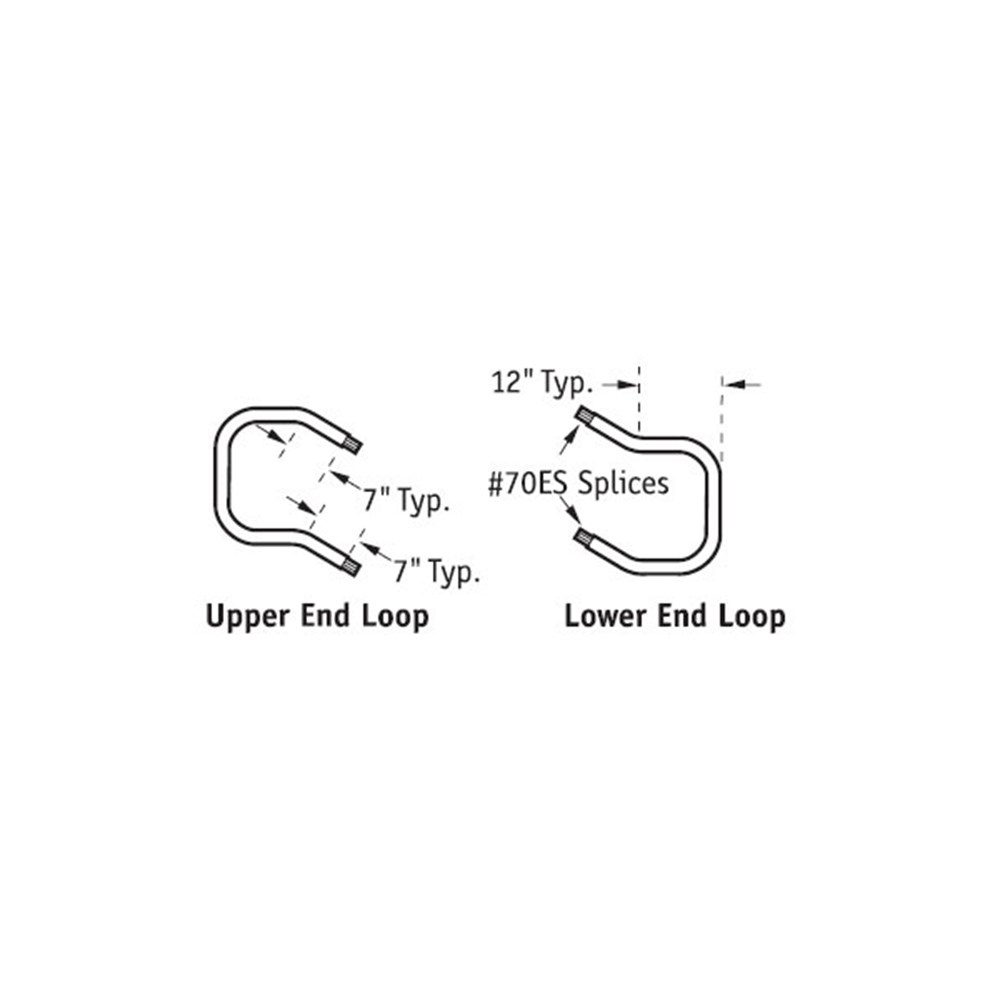 End Loop  2-Rail Anodized Aluminum 6063 T6 -  Pipe Size 1-1/2" IPS - Level