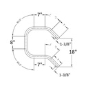 End Loop  2-Rail Anodized Aluminum 6063 T6 -  Pipe Size 1-1/2" IPS - Level