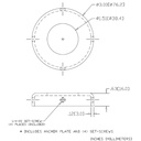 Concealed Mount Flange With Anchor Plate Milled Stainless Steel 304 1-1/2" OD Tube