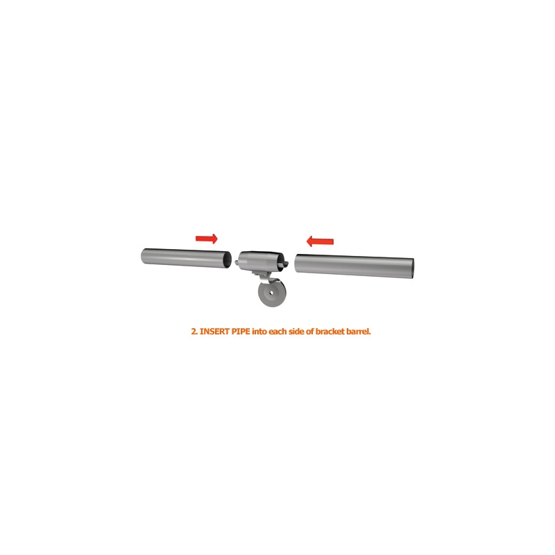 Wall Mount Handrail Bracket SlipFit 1-1/4" Pipe (1.66" Diameter) 2-1/2" Offset 6063 Mill Finish