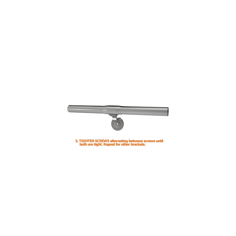 Wall Mount Handrail Bracket SlipFit 1-1/4" Pipe (1.66" Diameter) 2-1/2" Offset 6063 Mill Finish