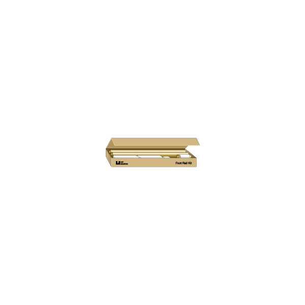 2 FT Bar Foot Rail Kit - Polished Brass w/ Flush End Cap