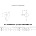 27M - Double Adj. Side Outlet Elbow or Tee Male Body