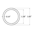 4 Feet 1-1/4" IPS Mill Aluminum Pipe Schedule 40 (1.380" ID - 1.660" OD - 0.140" Wall)