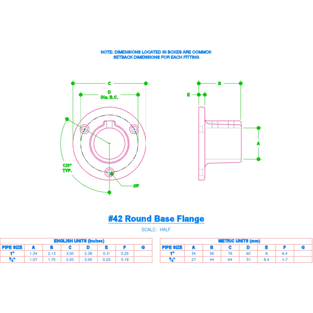 42 - Round Base Flange