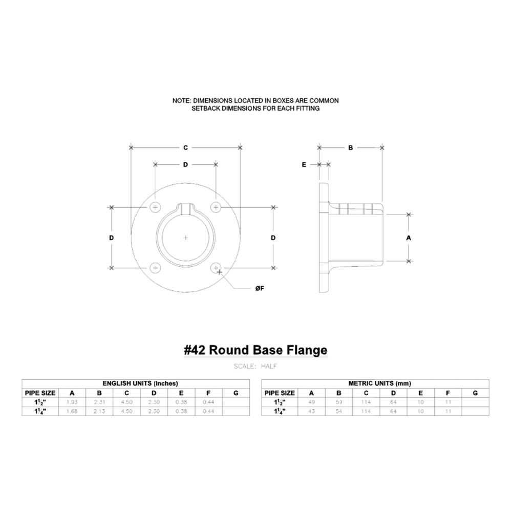 42 - Round Base Flange