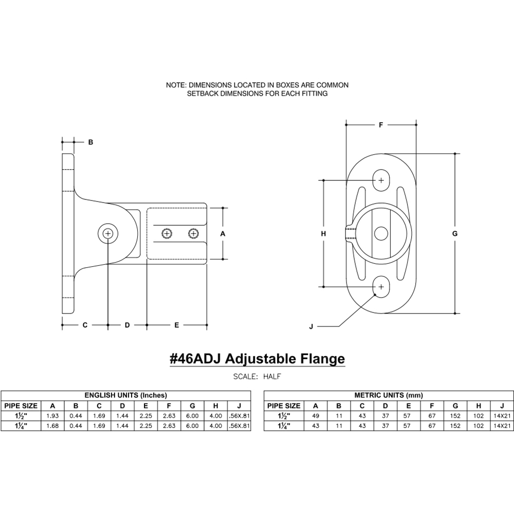 46ADJ - Adj. Flange