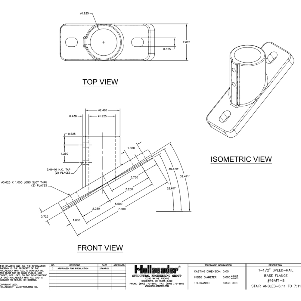 46AF1 - Angle Base Flange 28 -32 DEG