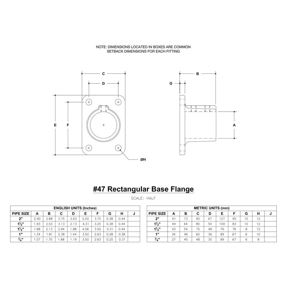 47 - Rectangular Base Flange