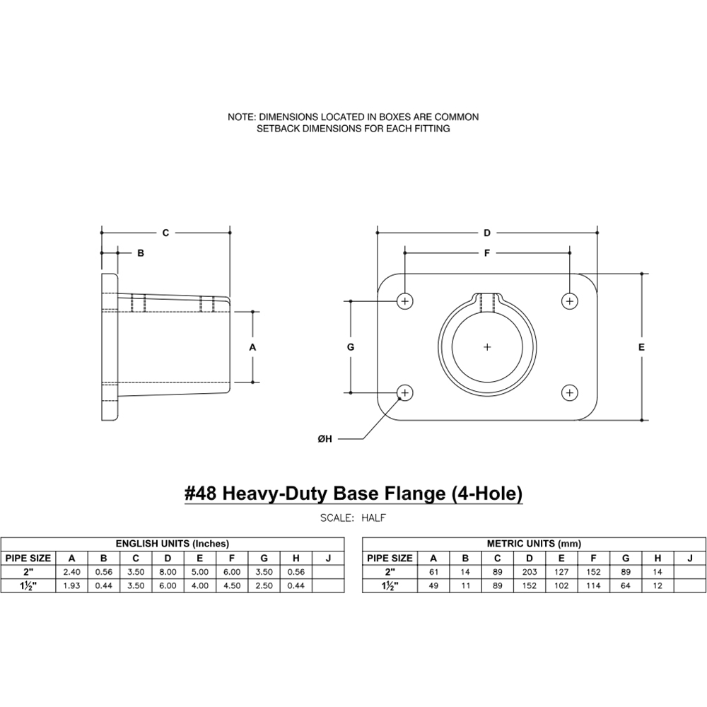 48 - Heavy-Duty Base Flange (4-Hole)