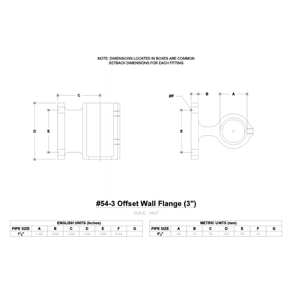 54-3 - 3" Offset Wall Flange