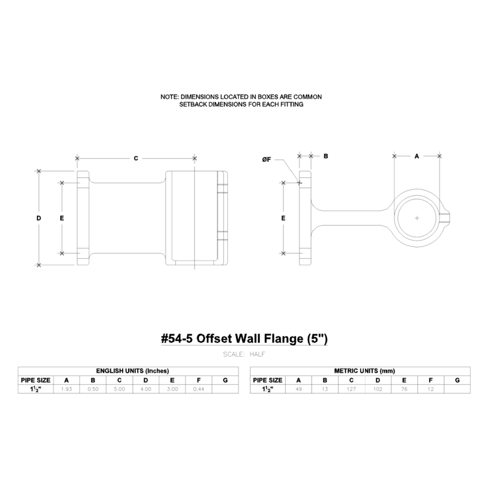 54-5 - 5" Offset Wall Flange