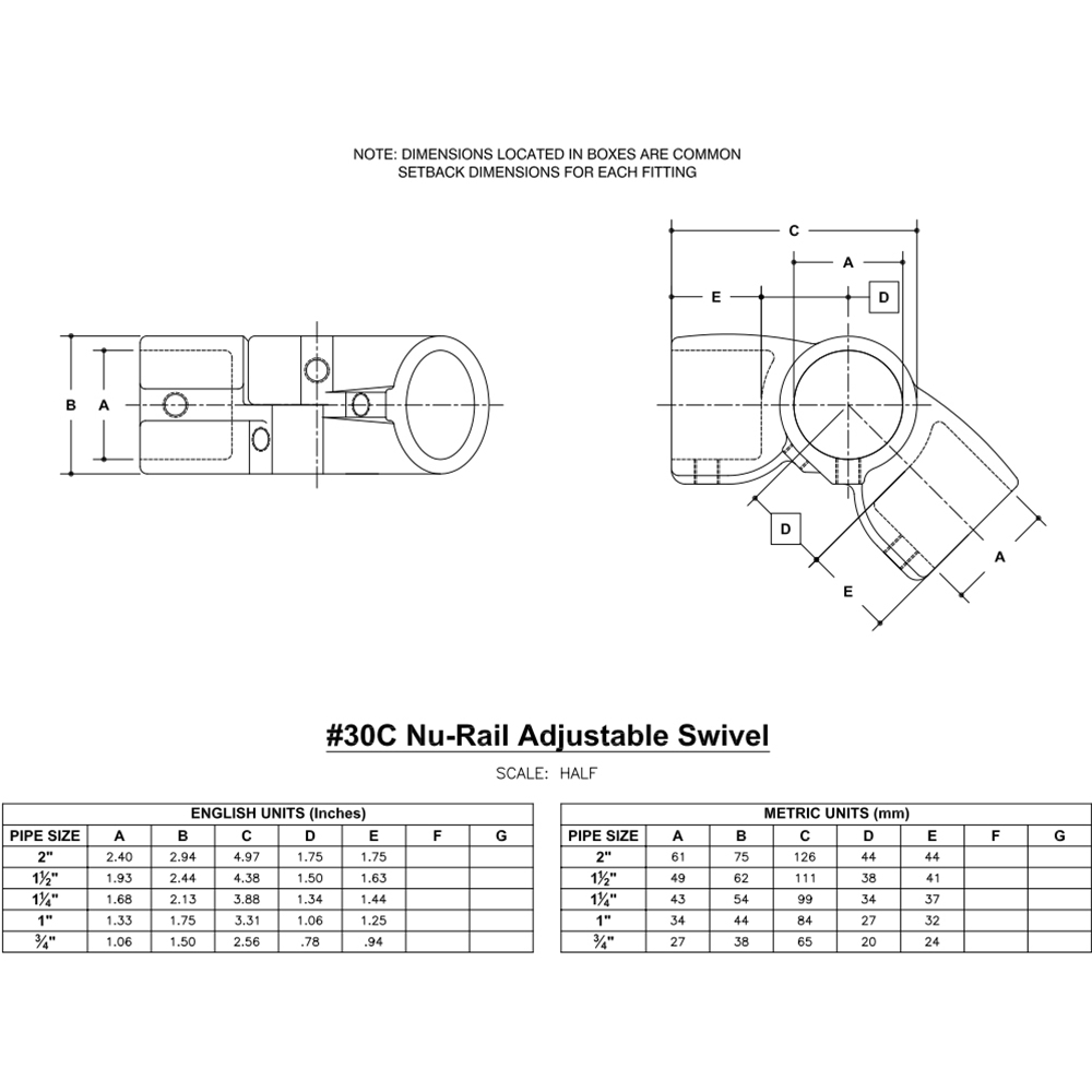 30-C - Nu-Rail Adj. Swivel