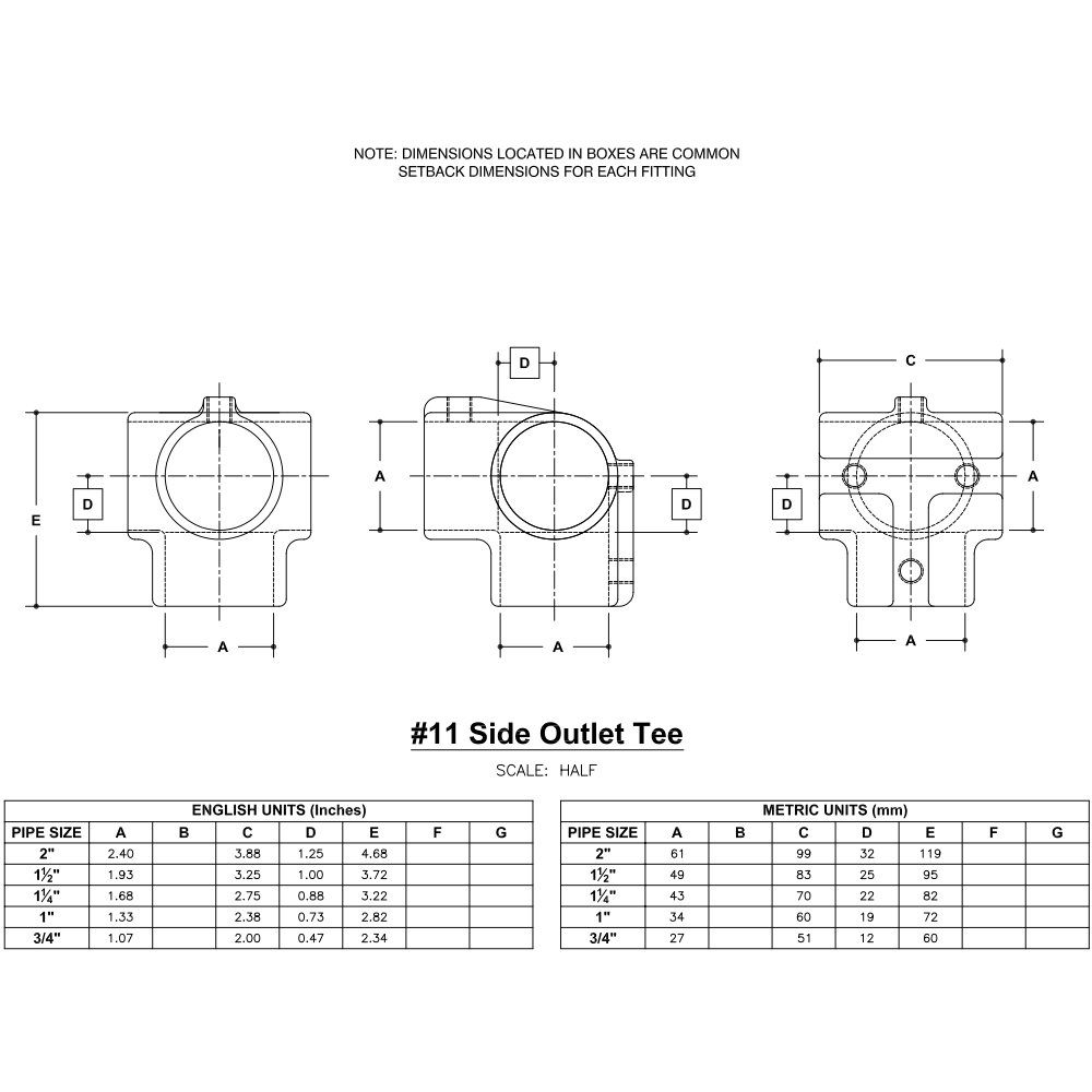 11 - Side Outlet Tee