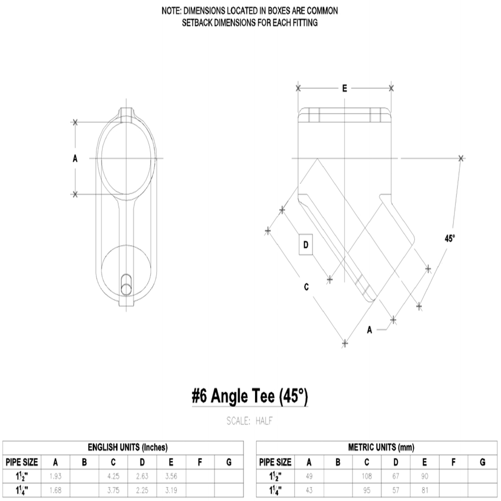 6 - Angle Tee (45º)