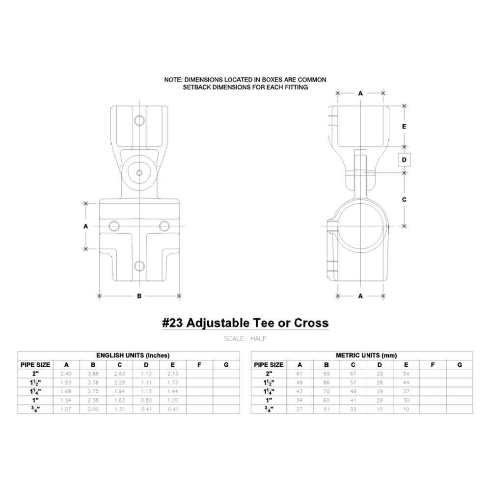 23 - Adj. Tee or Cross