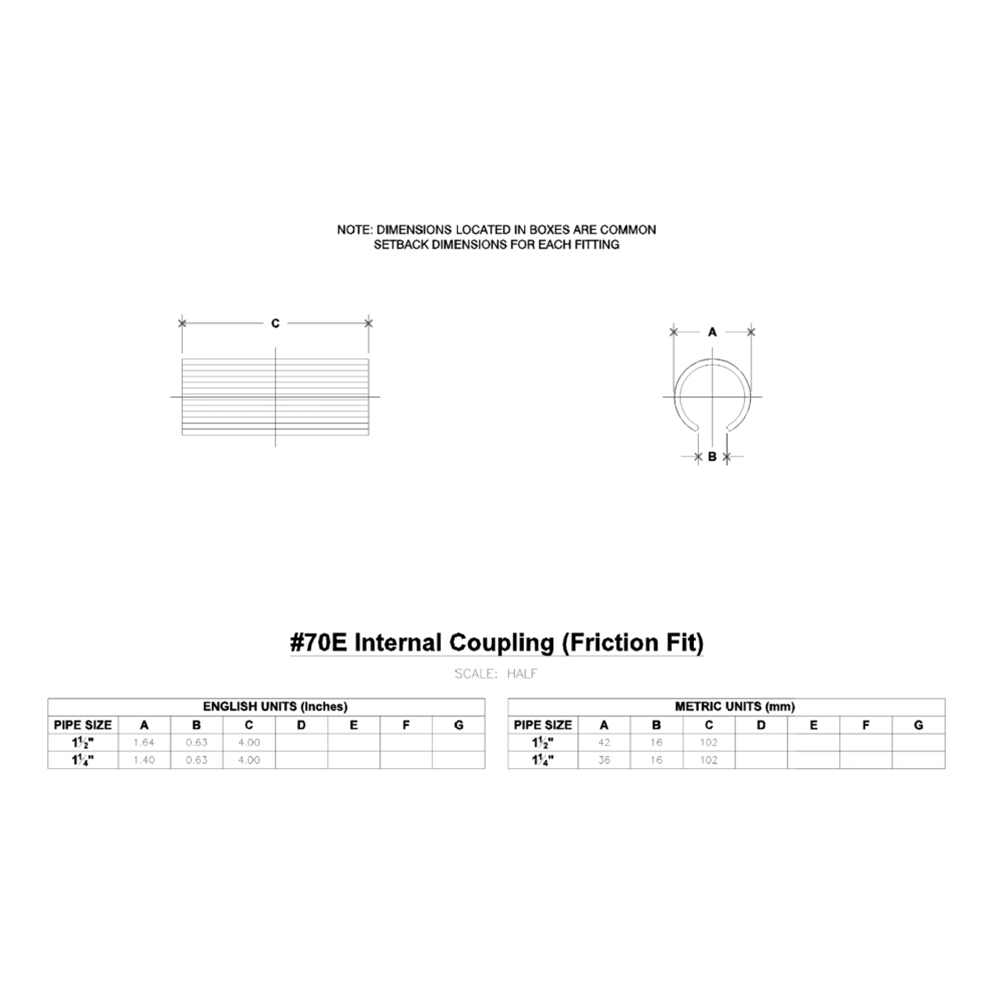 70E - Internal Coupling (Friction Fit)