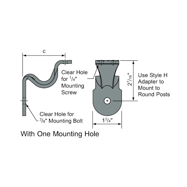 WAG-3474 - Wall Mounted Bracket 3/16" Formed