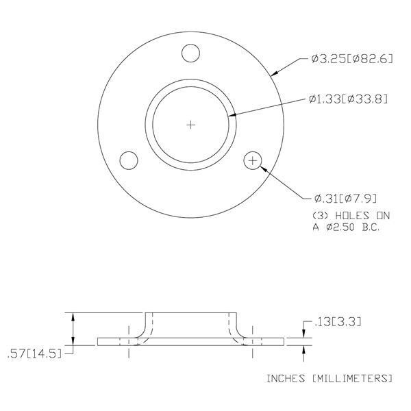 WAG-619A - Flange With Three Holes