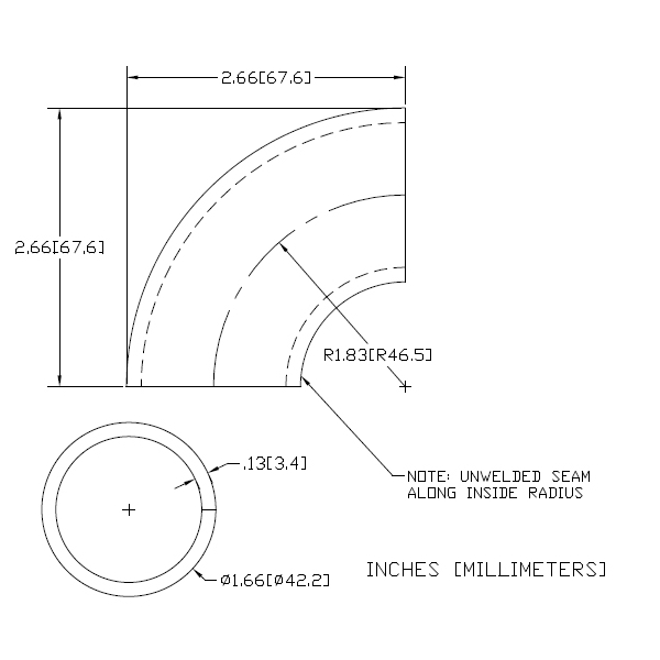 WAG-218 - 90º Elbow 1" Inside Radius