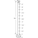 C424/42/F/B - Floor Mount 42" Post for 1/8" or 3/16" Cable