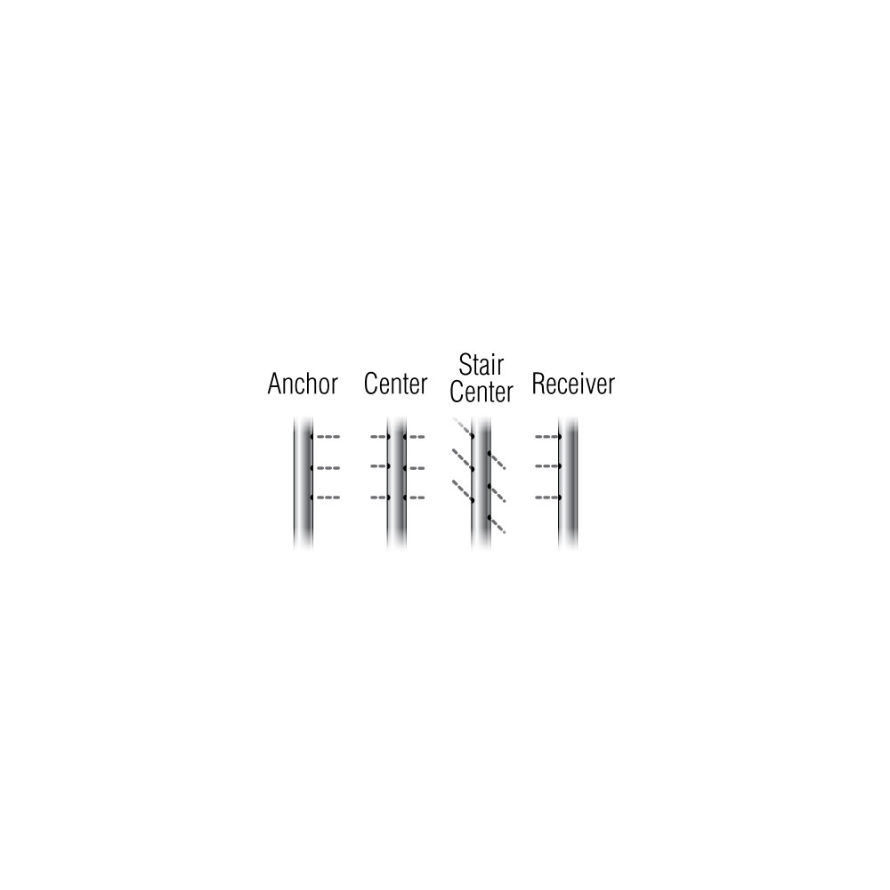 C424/42/F/B - Floor Mount 42" Post for 1/8" or 3/16" Cable