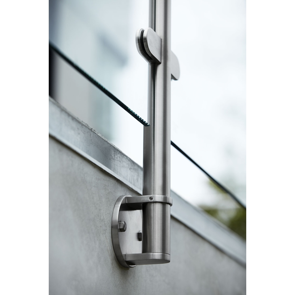 G424/36/W/LG - Fascia Mount 36" Post for 1/2" Glass Rail (Satin 316 Stainless Steel)