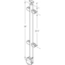 G424/36/W/LG - Fascia Mount 36" Post for 1/2" Glass Rail (Satin 316 Stainless Steel)