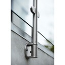 G424/36/W/MD - Fascia Mount 36" Post for 3/8" Glass Rail (Satin 316 Stainless Steel)