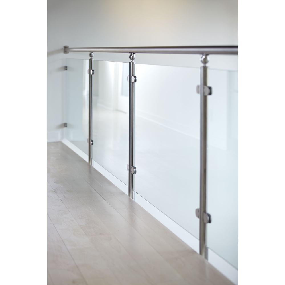 G424/36/W/MD - Fascia Mount 36" Post for 3/8" Glass Rail (Satin 316 Stainless Steel)