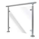 G424/42/F/LG - Floor Mount 42" Post for 1/2" Glass Rail (Satin 316 Stainless Steel)