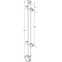 G424/42/W/LG - Fascia Mount 42" Post for 1/2" Glass Rail (Satin 316 Stainless Steel)