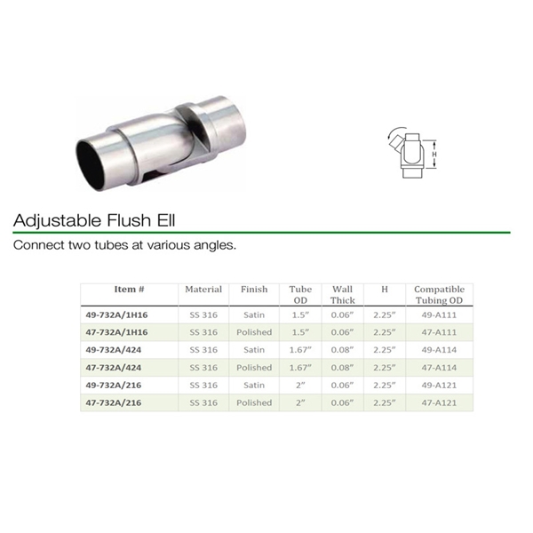 732A - Adjustable Flush Ell