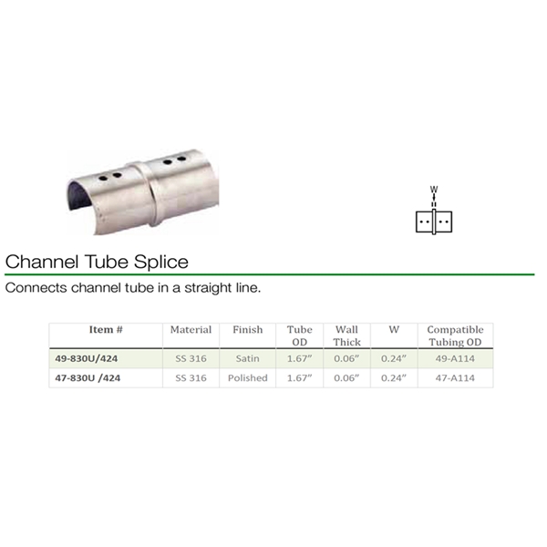 830U - Internal Splice/Connector For Round Channel Tubing