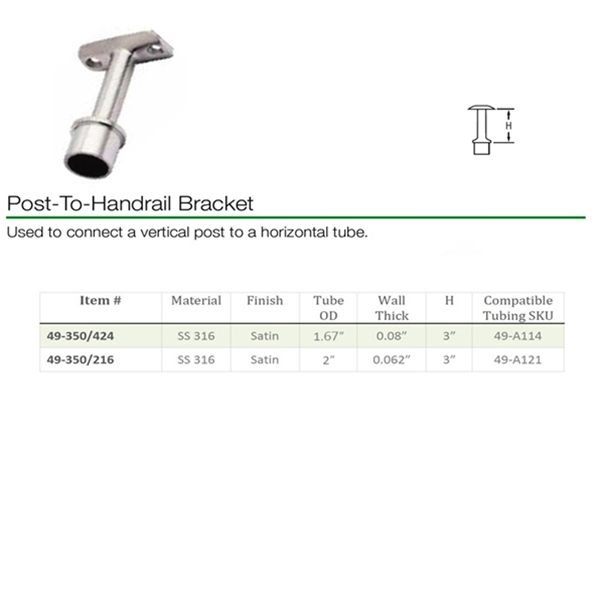 350 - Post-To-Handrail Bracket